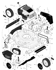 Mower Housing Assembly Diagram and Parts List for 206310X194A 2001 Briggs and Stratton Lawn Mower